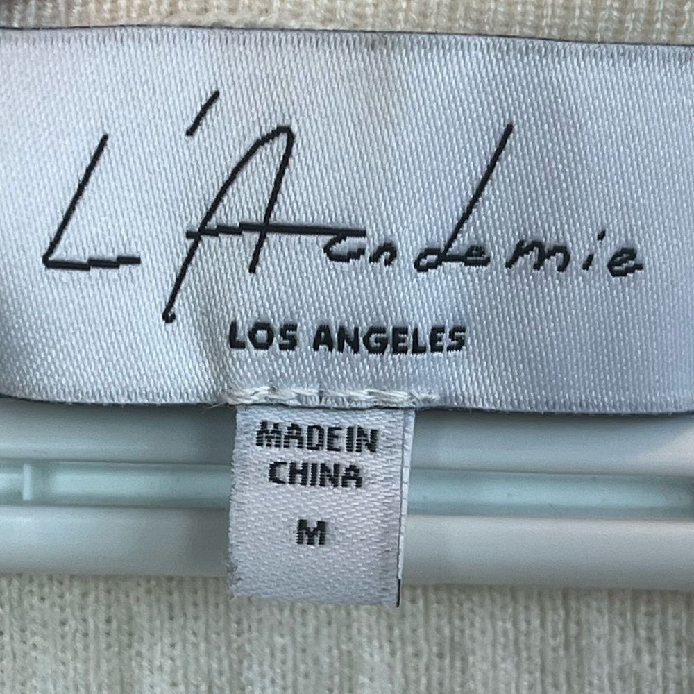 REVOLVE L'Academie Cream V-Neck Sweater - Picture 4 of 16